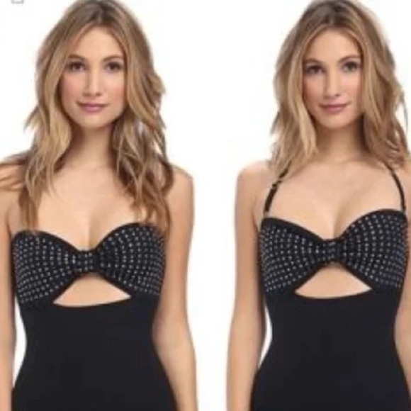 Kate Spade Georgica Beach Jewels Black Swimsuit Bikini Bandeau Top NWT Size XS - Picture 3 of 10
